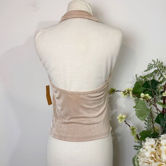 Riley & James NWT Shimmer Ruched Halter Top | Large | New - Picture 4 of 8